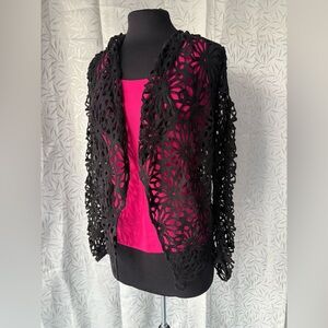 Express Black Crochet Cardigan
